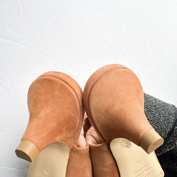 Jenni Kayne Walnut Brown Oiled Leather Kitten Heel Mule Size 36 - Picture 14 of 16